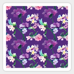 Purple | Pink | White Floral Print Magnet